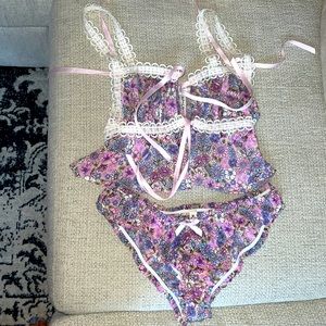 For Love & Lemons Willow Floral Tank and matching Cheeky Panties